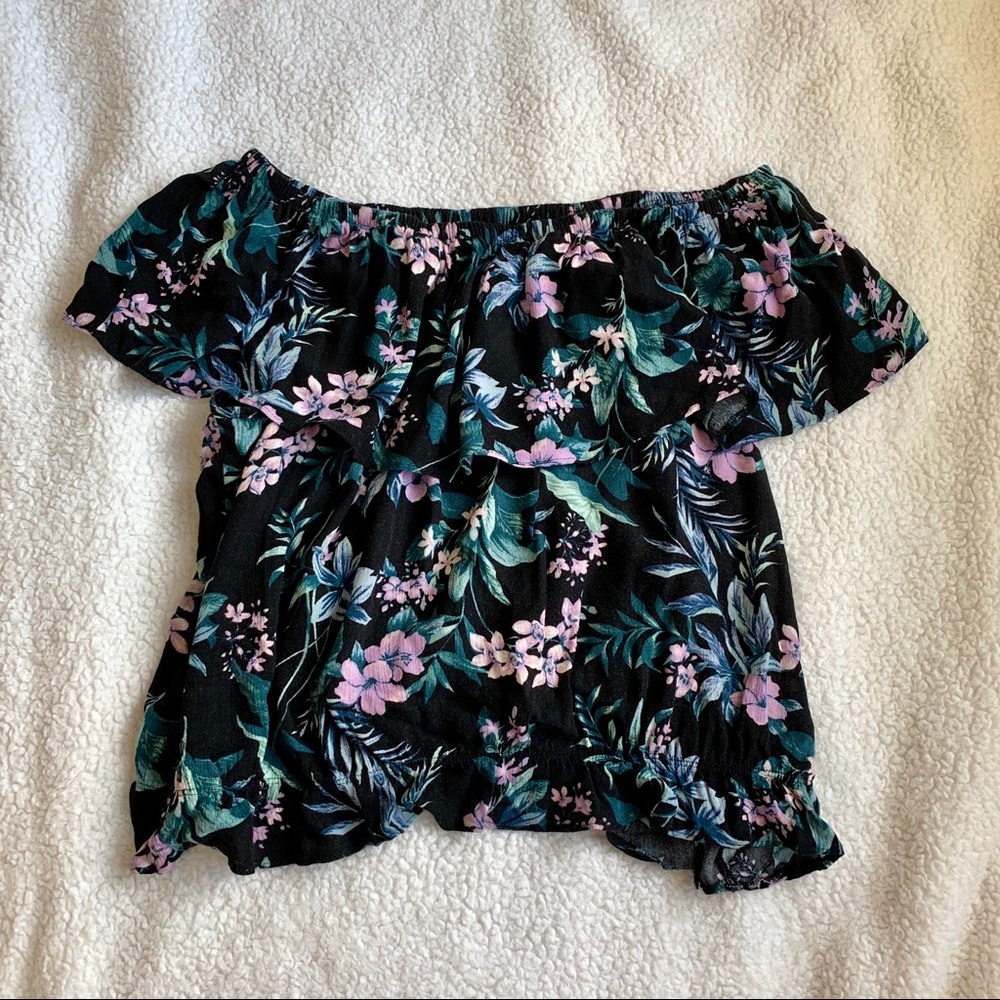 American Eagle Off the Shoulder Black Blouse